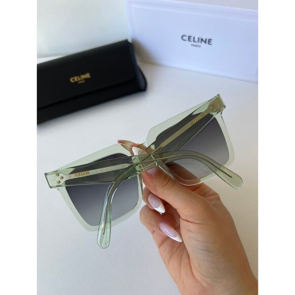 NEW Celine CL4055IN Tilda Square Sunglasses in Green - Picture 4 of 10